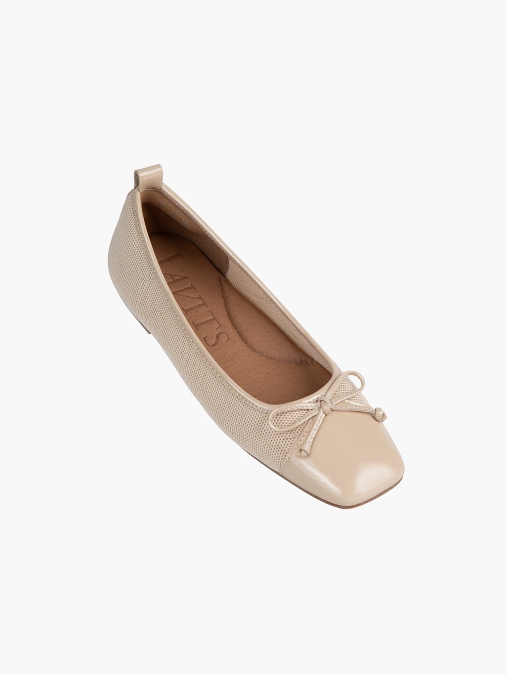 $245 Eric Javits Parris Beige Mesh Patent Cap Toe Ballet Flats Women’s 8.5